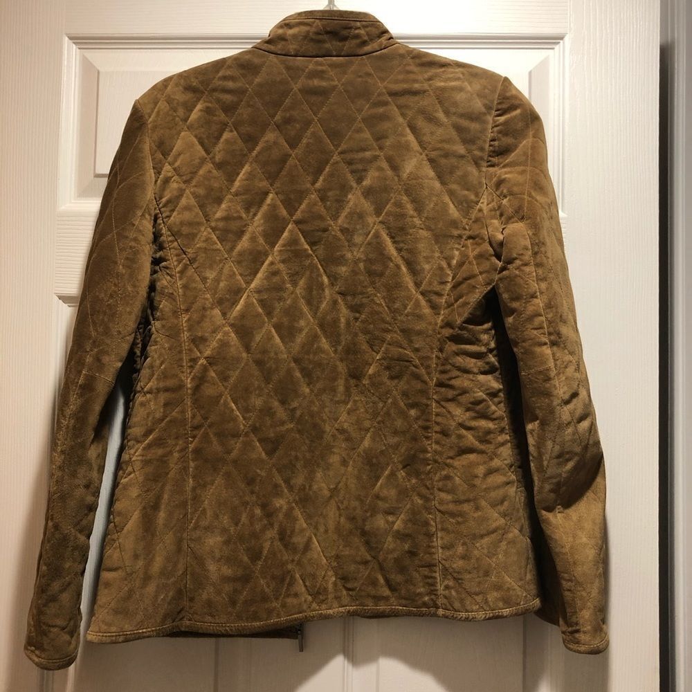 ANN TAYLOR quilted tan 100% suede/leather - Picture 6 of 7
